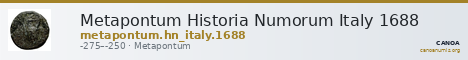 Metapontum Historia Numorum Italy 1688 — CANOA