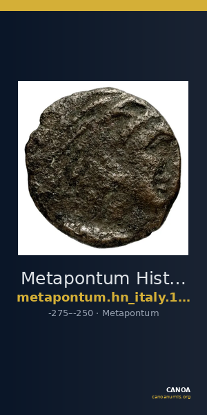 Metapontum Historia Numorum Italy 1690 — CANOA
