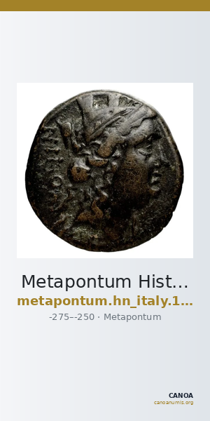 Metapontum Historia Numorum Italy 1691 — CANOA