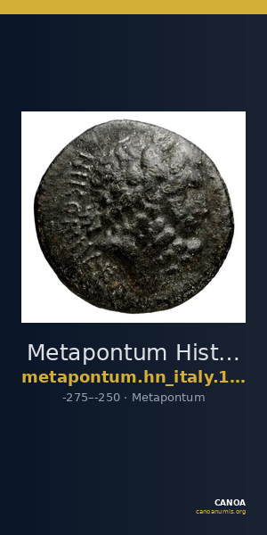Metapontum Historia Numorum Italy 1693 — CANOA