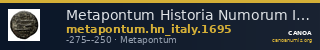 Metapontum Historia Numorum Italy 1695 — CANOA