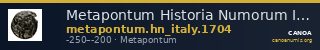 Metapontum Historia Numorum Italy 1704 — CANOA