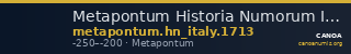 Metapontum Historia Numorum Italy 1713 — CANOA