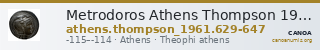 Metrodoros Athens Thompson 1961 629-647 — CANOA