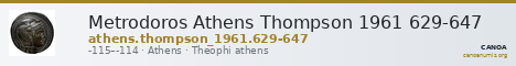 Metrodoros Athens Thompson 1961 629-647 — CANOA