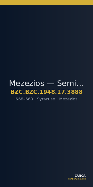 Mezezios — Semissis (Syracuse, 668) — CANOA