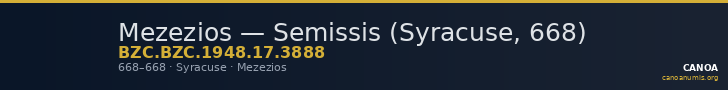 Mezezios — Semissis (Syracuse, 668) — CANOA
