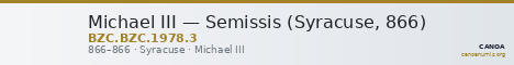 Michael III — Semissis (Syracuse, 866) — CANOA