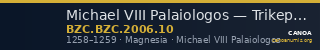 Michael VIII Palaiologos — Trikephalon (Aspron Trachy) (Magnesia, 1258–1259) — CANOA