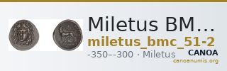 Miletus BMC Miletus 51-52 — CANOA