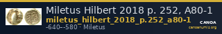 Miletus Hilbert 2018 p. 252, A80-1 — CANOA