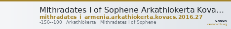 Mithradates I of Sophene Arkathiokerta Kovacs 2016 27 — CANOA