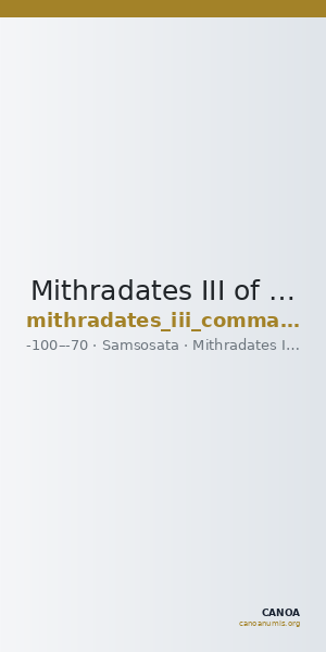 Mithradates III of Commagene Samosata Kovacs 2016 223 — CANOA