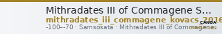 Mithradates III of Commagene Samosata Kovacs 2016 224 — CANOA