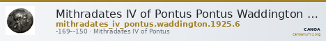 Mithradates IV of Pontus Pontus Waddington 1925 6 — CANOA