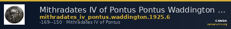 Mithradates IV of Pontus Pontus Waddington 1925 6 — CANOA