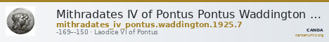 Mithradates IV of Pontus Pontus Waddington 1925 7 — CANOA