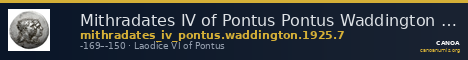 Mithradates IV of Pontus Pontus Waddington 1925 7 — CANOA
