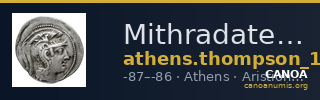 Mithradates VI Athens Thompson 1961 1143-1146 — CANOA