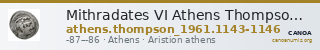 Mithradates VI Athens Thompson 1961 1143-1146 — CANOA