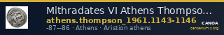 Mithradates VI Athens Thompson 1961 1143-1146 — CANOA