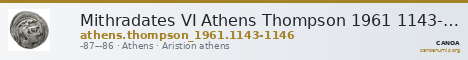 Mithradates VI Athens Thompson 1961 1143-1146 — CANOA