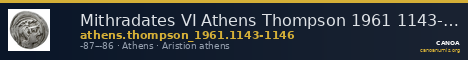 Mithradates VI Athens Thompson 1961 1143-1146 — CANOA