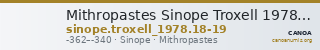 Mithropastes Sinope Troxell 1978 18-19 — CANOA