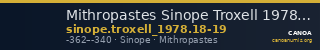 Mithropastes Sinope Troxell 1978 18-19 — CANOA