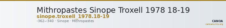 Mithropastes Sinope Troxell 1978 18-19 — CANOA