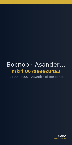 Боспор · Asander of Bosporus · 21 в. до н. э. — CANOA