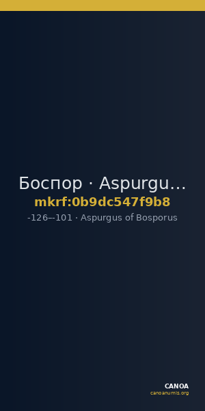 Боспор · Aspurgus of Bosporus · II в. до н. э. — CANOA