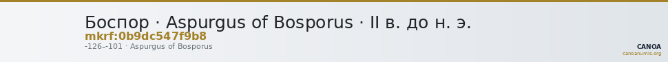Боспор · Aspurgus of Bosporus · II в. до н. э. — CANOA
