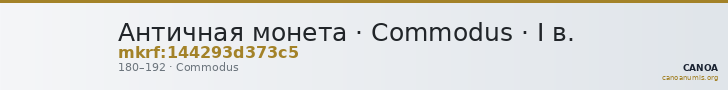 Античная монета · Commodus · I в. — CANOA