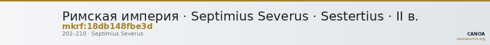 Римская империя · Septimius Severus · Sestertius · II в. — CANOA