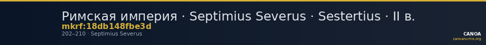 Римская империя · Septimius Severus · Sestertius · II в. — CANOA