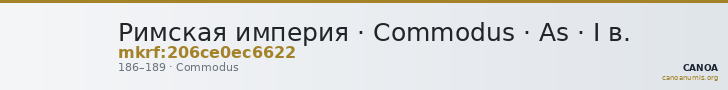 Римская империя · Commodus · As · I в. — CANOA