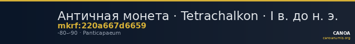 Античная монета · Tetrachalkon · I в. до н. э. — CANOA