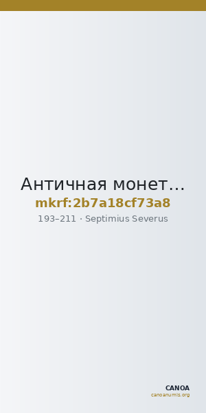Античная монета · Septimius Severus · I в. — CANOA
