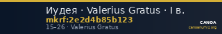 Иудея · Valerius Gratus · I в. — CANOA
