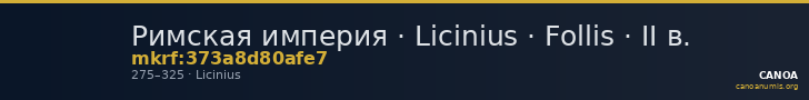 Римская империя · Licinius · Follis · II в. — CANOA
