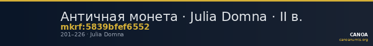 Античная монета · Julia Domna · II в. — CANOA