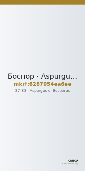 Боспор · Aspurgus of Bosporus · As · I в. — CANOA