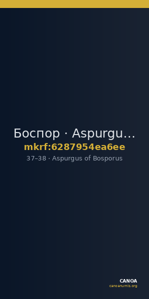 Боспор · Aspurgus of Bosporus · As · I в. — CANOA