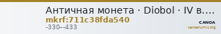 Античная монета · Diobol · IV в. до н. э. — CANOA
