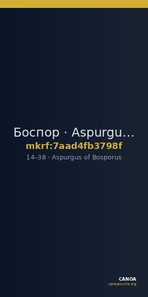 Боспор · Aspurgus of Bosporus · I в. — CANOA
