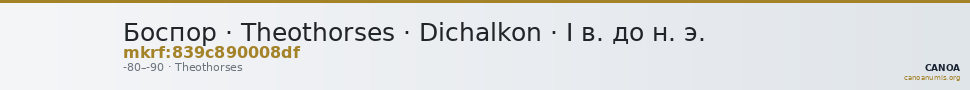 Боспор · Theothorses · Dichalkon · I в. до н. э. — CANOA