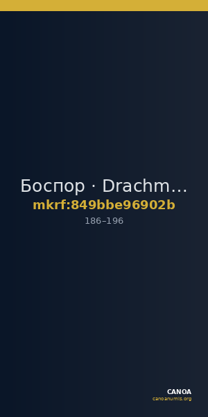 Боспор · Drachma · I в. — CANOA