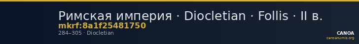 Римская империя · Diocletian · Follis · II в. — CANOA
