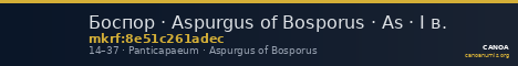 Боспор · Aspurgus of Bosporus · As · I в. — CANOA